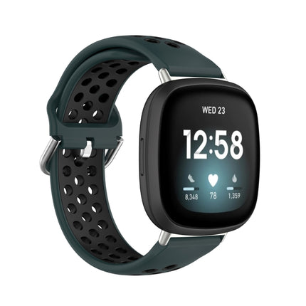 Two-Color Perforated Breathable Silicone Watch Band, For Fitbit Versa 3