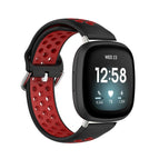 For Fitbit Versa 3 / Black+Red
