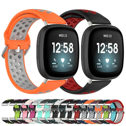 Two-Color Perforated Breathable Silicone Watch Band, For Fitbit Versa 3