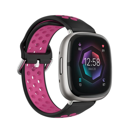 Two-Color Perforated Breathable Silicone Watch Band, For Fitbit Sense 2