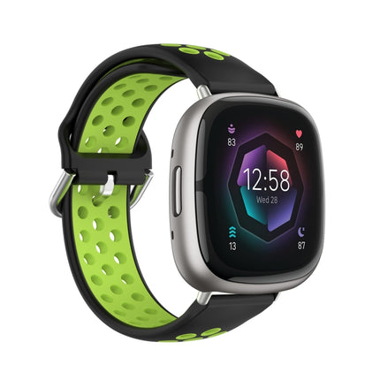 Two-Color Perforated Breathable Silicone Watch Band, For Fitbit Sense 2