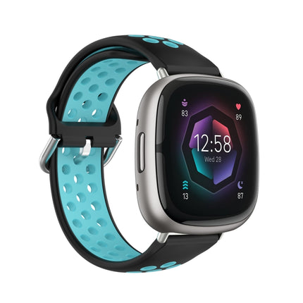 Two-Color Perforated Breathable Silicone Watch Band, For Fitbit Sense 2