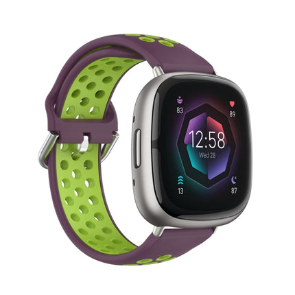 Two-Color Perforated Breathable Silicone Watch Band, For Fitbit Sense 2