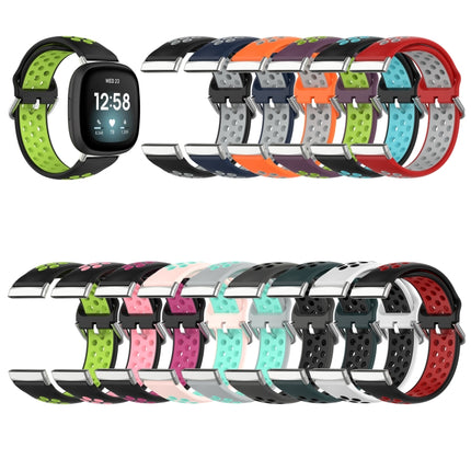 Two-Color Perforated Breathable Silicone Watch Band, For Fitbit Sense 2