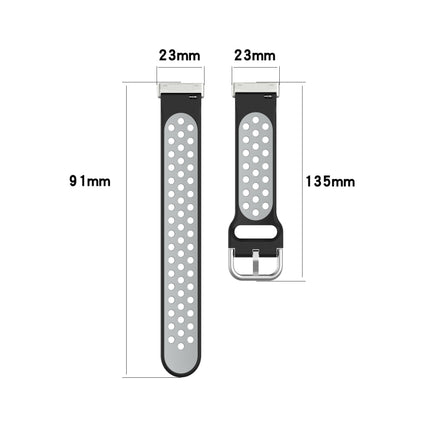Two-Color Perforated Breathable Silicone Watch Band, For Fitbit Sense 2