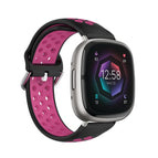 For Fitbit Sense / Black+Rose Red