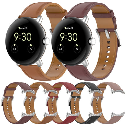Leather Embossed Sewing Watch Band, For Google Pixel Watch 5 / 4 / 3 / 2 / 1 41mm