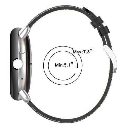 Leather Embossed Sewing Watch Band, For Google Pixel Watch 5 / 4 / 3 / 2 / 1 41mm