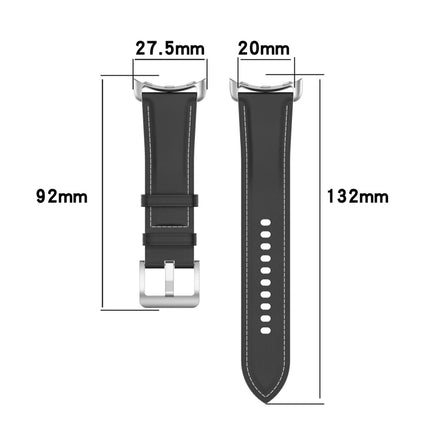Leather Embossed Sewing Watch Band, For Google Pixel Watch 5 / 4 / 3 / 2 / 1 41mm