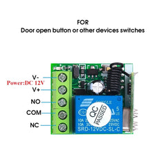 DC12V 1CH RF Remote Control Switch / 10A Relay / 433MHZ Switch Receiver