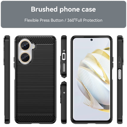 For Huawei Nova 10 SE 4G Brushed Texture Carbon Fiber TPU Phone Case, For Huawei Nova 10 SE 4G