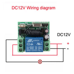 12V 10A RF Wireless Remote Control Switch 1CH Relay Receiver