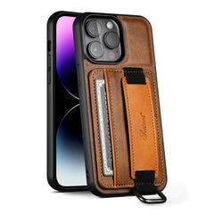 Suteni H13 Card Wallet Wrist Strap Holder PU Phone Case, For iPhone 11 Pro, For iPhone 11, For iPhone 11 Pro Max, For iPhone 12 / 12 Pro, For iPhone 12 Pro Max, For iPhone 13, For iPhone 13 Pro, For iPhone 13 Pro Max