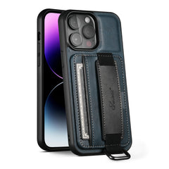 Suteni H13 Card Wallet Wrist Strap Holder PU Phone Case, For iPhone 11 Pro, For iPhone 11, For iPhone 11 Pro Max, For iPhone 12 / 12 Pro, For iPhone 12 Pro Max, For iPhone 13, For iPhone 13 Pro, For iPhone 13 Pro Max