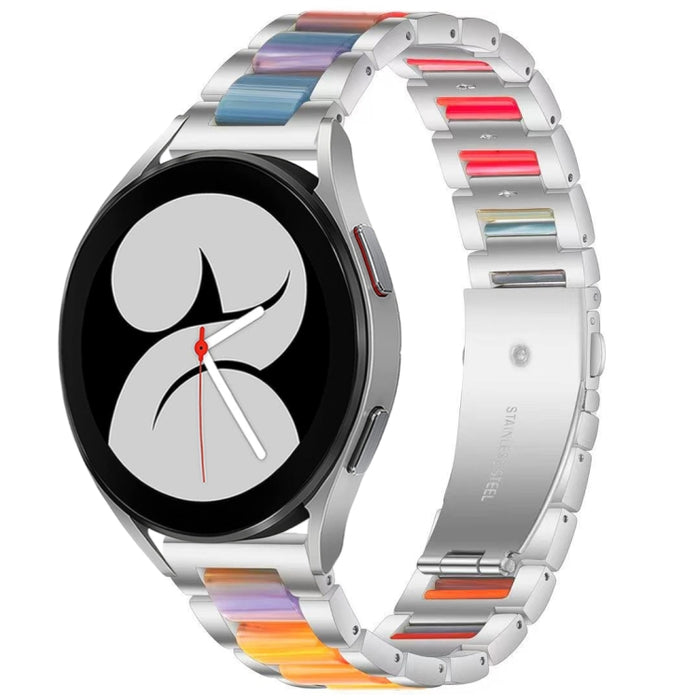 Interbead Resin Metal Watch Band, For Galaxy Watch 4 40 / 44mm