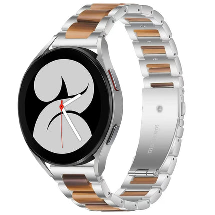 Interbead Resin Metal Watch Band, For Galaxy Watch 4 40 / 44mm