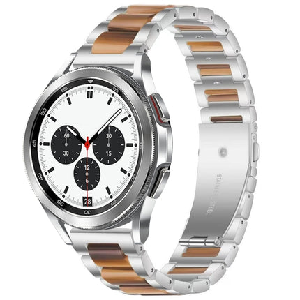 Interbead Resin Metal Watch Band, For Galaxy Watch 4 Classic 42 / 46mm