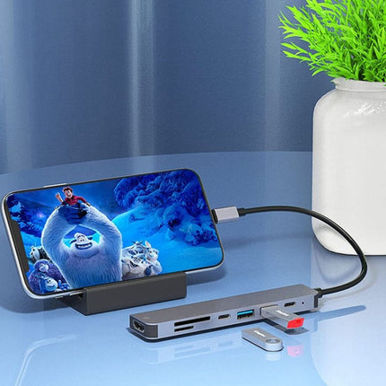 USB C Hub 7-in-1 USB C Multiport Adapter withHDMI 100W PD and SD/TF Card Reader