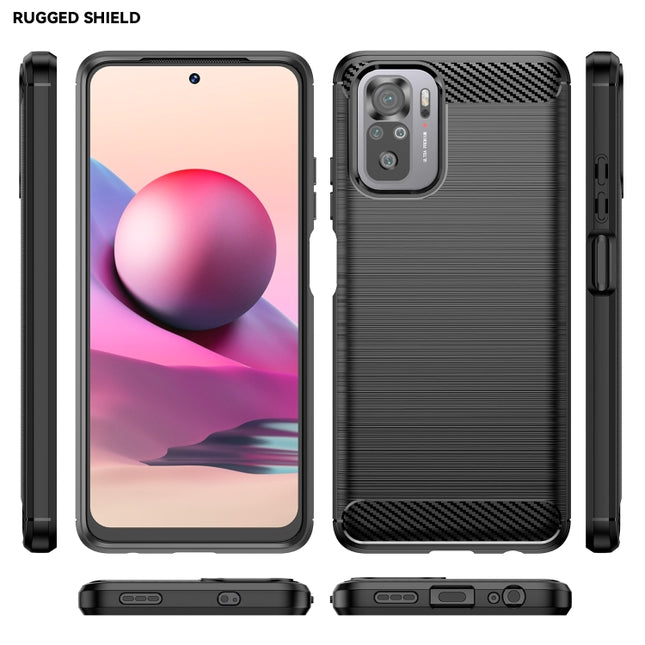 For Xiaomi Poco M5s Brushed Texture Carbon Fiber TPU Phone Case, For Xiaomi Poco M5s