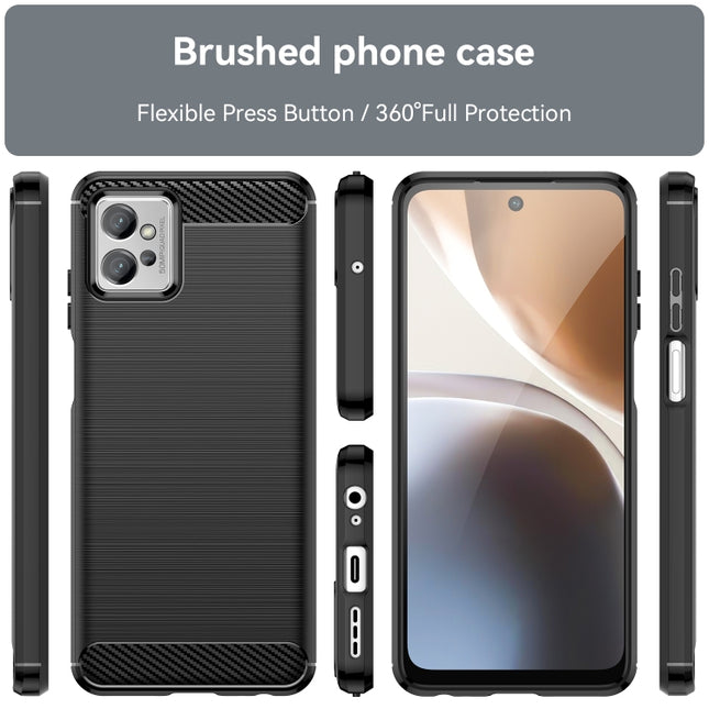 For Motorola Moto G32 Brushed Texture Carbon Fiber TPU Phone Case, For Motorola Moto G32