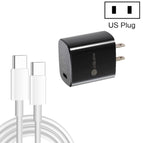 US Plug + Type-C to Type-C Cable / Black