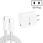 US Plug + Type-C to Type-C Cable / White