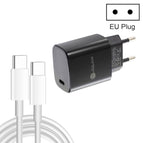 EU Plug + Type-C to Type-C Cable / Black
