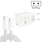 EU Plug + Type-C to Type-C Cable / White