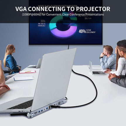 JUNSUNMAY 12 in 1 Multifunctional USB C Hub Docking Station Adapter SD/TF Card Reader