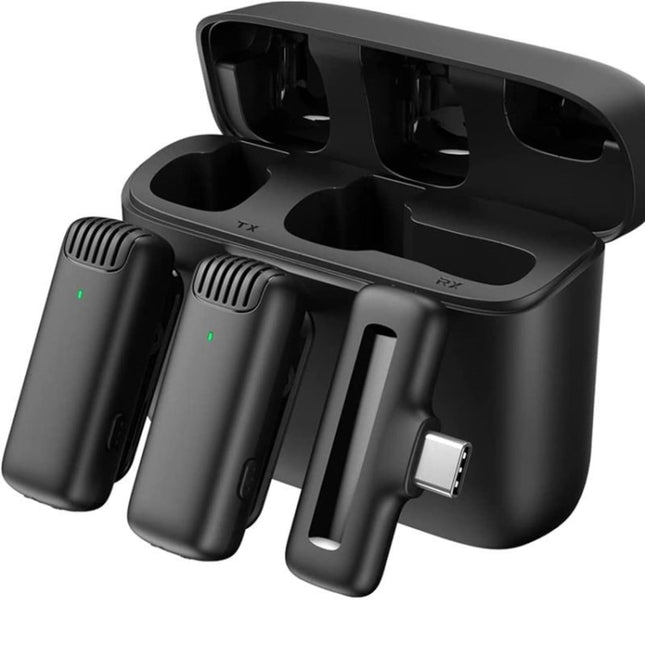 Kabelloses Lavaliermikrofon Ansteckmikrofon für Typ-C/USB-C-Geräte mit Ladehülle