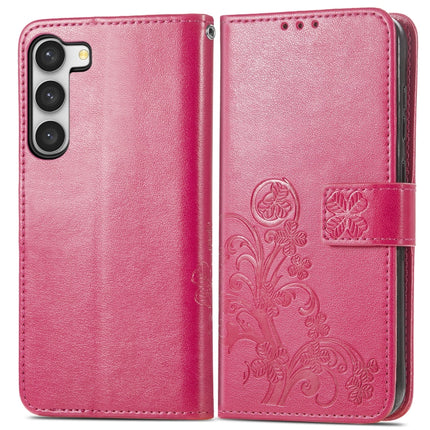 Four-leaf Clasp Embossed Buckle Leather Phone Case, For Samsung Galaxy A34 5G
