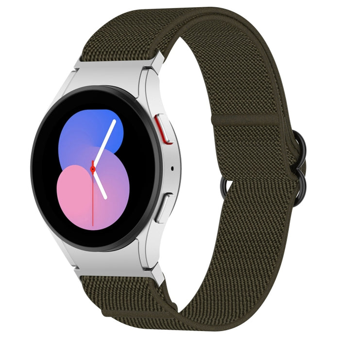 Nylon Stretch Black Buckle Watch Band, For Samsung Galaxy Watch 5 Pro 45mm, For Samsung Galaxy Watch 5 44mm, For Samsung Galaxy Watch 5 40mm, For Samsung Galaxy Watch 4 44mm