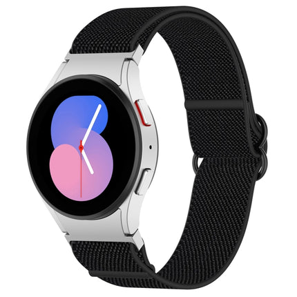 Nylon Stretch Black Buckle Watch Band, For Samsung Galaxy Watch 5 Pro 45mm, For Samsung Galaxy Watch 5 44mm, For Samsung Galaxy Watch 5 40mm, For Samsung Galaxy Watch 4 44mm