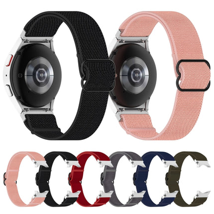 Nylon Stretch Black Buckle Watch Band, For Samsung Galaxy Watch 5 Pro 45mm, For Samsung Galaxy Watch 5 44mm, For Samsung Galaxy Watch 5 40mm, For Samsung Galaxy Watch 4 44mm