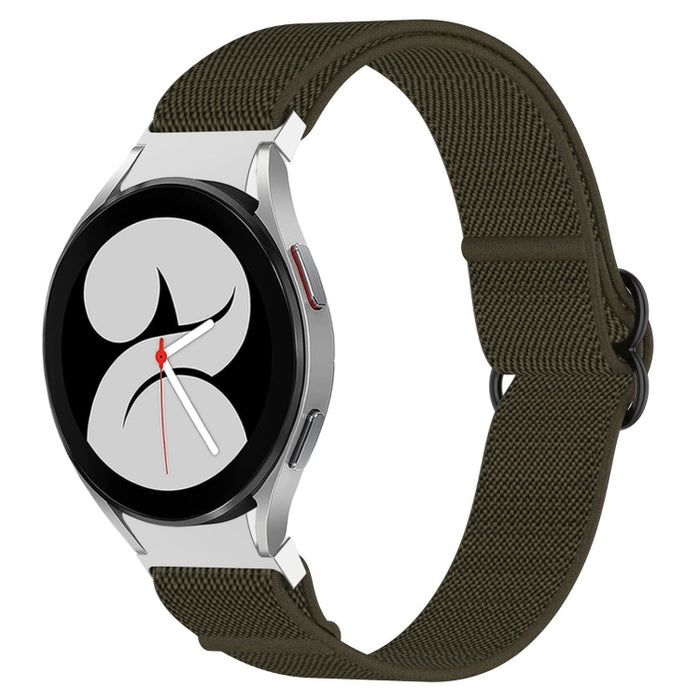 Nylon Stretch Black Buckle Watch Band, For Samsung Galaxy Watch 4 40mm, For Samsung Galaxy Watch 4 Classic 42mm, For Samsung Galaxy Watch 4 Classic 46mm, For Samsung Galaxy Watch 3 41mm