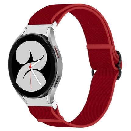 Nylon Stretch Black Buckle Watch Band, For Samsung Galaxy Watch 4 40mm, For Samsung Galaxy Watch 4 Classic 42mm, For Samsung Galaxy Watch 4 Classic 46mm, For Samsung Galaxy Watch 3 41mm