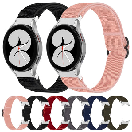Nylon Stretch Black Buckle Watch Band, For Samsung Galaxy Watch 4 40mm, For Samsung Galaxy Watch 4 Classic 42mm, For Samsung Galaxy Watch 4 Classic 46mm, For Samsung Galaxy Watch 3 41mm