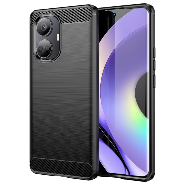 Brushed Texture Carbon Fiber TPU Phone Case, For Realme 10 Pro+