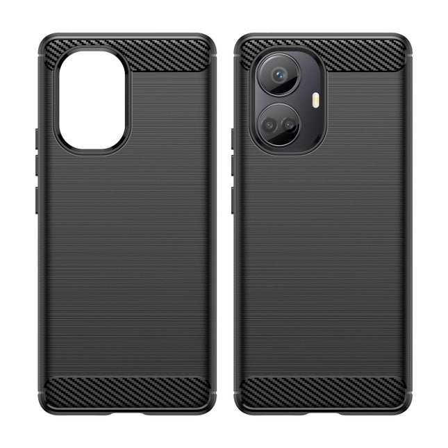 Brushed Texture Carbon Fiber TPU Phone Case, For Realme 10 Pro+