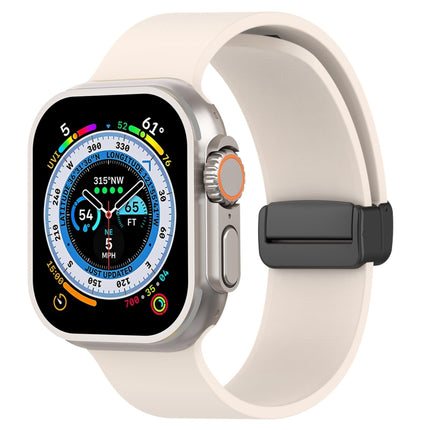 Magnetic Black Buckle Smooth Silicone Watch Band, For Apple Watch Ultra 49mm, For Apple Watch Series 8&7 45mm