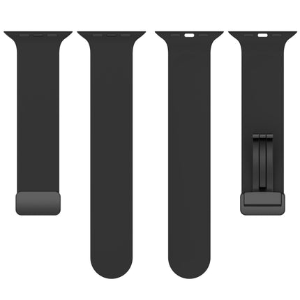 Magnetic Black Buckle Smooth Silicone Watch Band, For Apple Watch Ultra 49mm, For Apple Watch Series 8&7 45mm