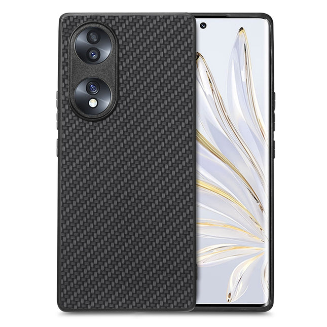 Carbon Fiber Texture Leather Back Cover Phone Case, For Honor 70, For vivo Y35, For Samsung Galaxy A50