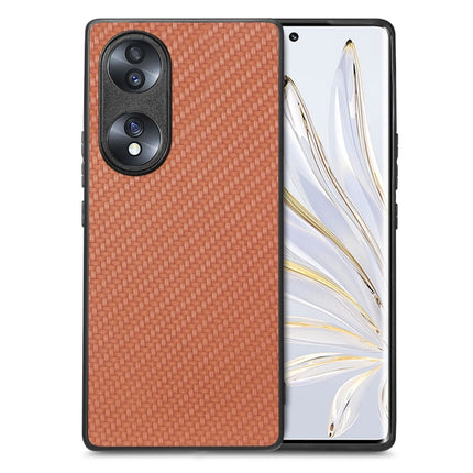 Carbon Fiber Texture Leather Back Cover Phone Case, For Honor 70, For Huawei Nova Y90, For vivo Y35, For Samsung Galaxy A50