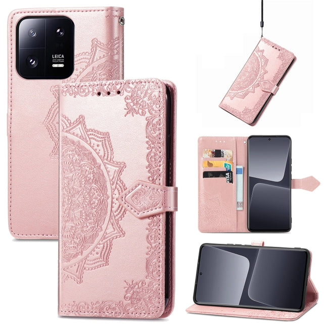 Mandala Flower Embossed Leather Phone Case, For Xiaomi 13, For Xiaomi Redmi Note 12 5G, For Xiaomi Redmi Note 12 Pro 5G, For Xiaomi Redmi Note 12 Pro+ China