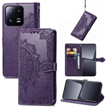 Mandala Flower Embossed Leather Phone Case, For Xiaomi 13, For Xiaomi Redmi Note 12 5G, For Xiaomi Redmi Note 12 Pro 5G, For Xiaomi Redmi Note 12 Pro+ China