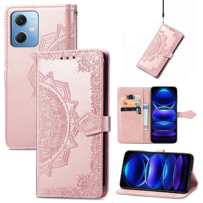 Mandala Flower Embossed Leather Phone Case, For Xiaomi 13, For Xiaomi Redmi Note 12 5G, For Xiaomi Redmi Note 12 Pro 5G, For Xiaomi Redmi Note 12 Pro+ China
