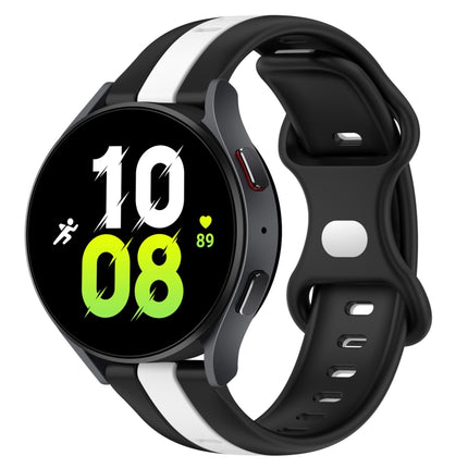 20mm Butterfly Buckle Two-Color Silicone Watch Band, For Samsung Galaxy Watch5 44mm, For Samsung Galaxy Watch5 40mm
