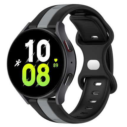 20mm Butterfly Buckle Two-Color Silicone Watch Band, For Samsung Galaxy Watch5 44mm, For Samsung Galaxy Watch5 40mm