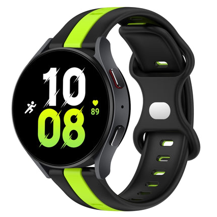 20mm Butterfly Buckle Two-Color Silicone Watch Band, For Samsung Galaxy Watch5 44mm, For Samsung Galaxy Watch5 40mm