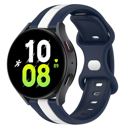 20mm Butterfly Buckle Two-Color Silicone Watch Band, For Samsung Galaxy Watch5 44mm, For Samsung Galaxy Watch5 40mm